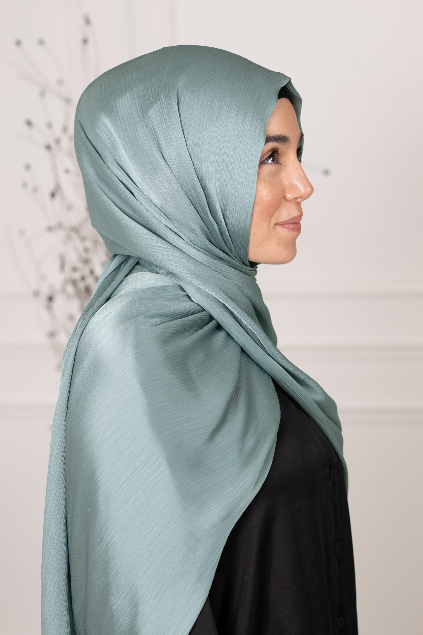 Krinkle Hijab Abendmode türkis - Evening wear turquoise