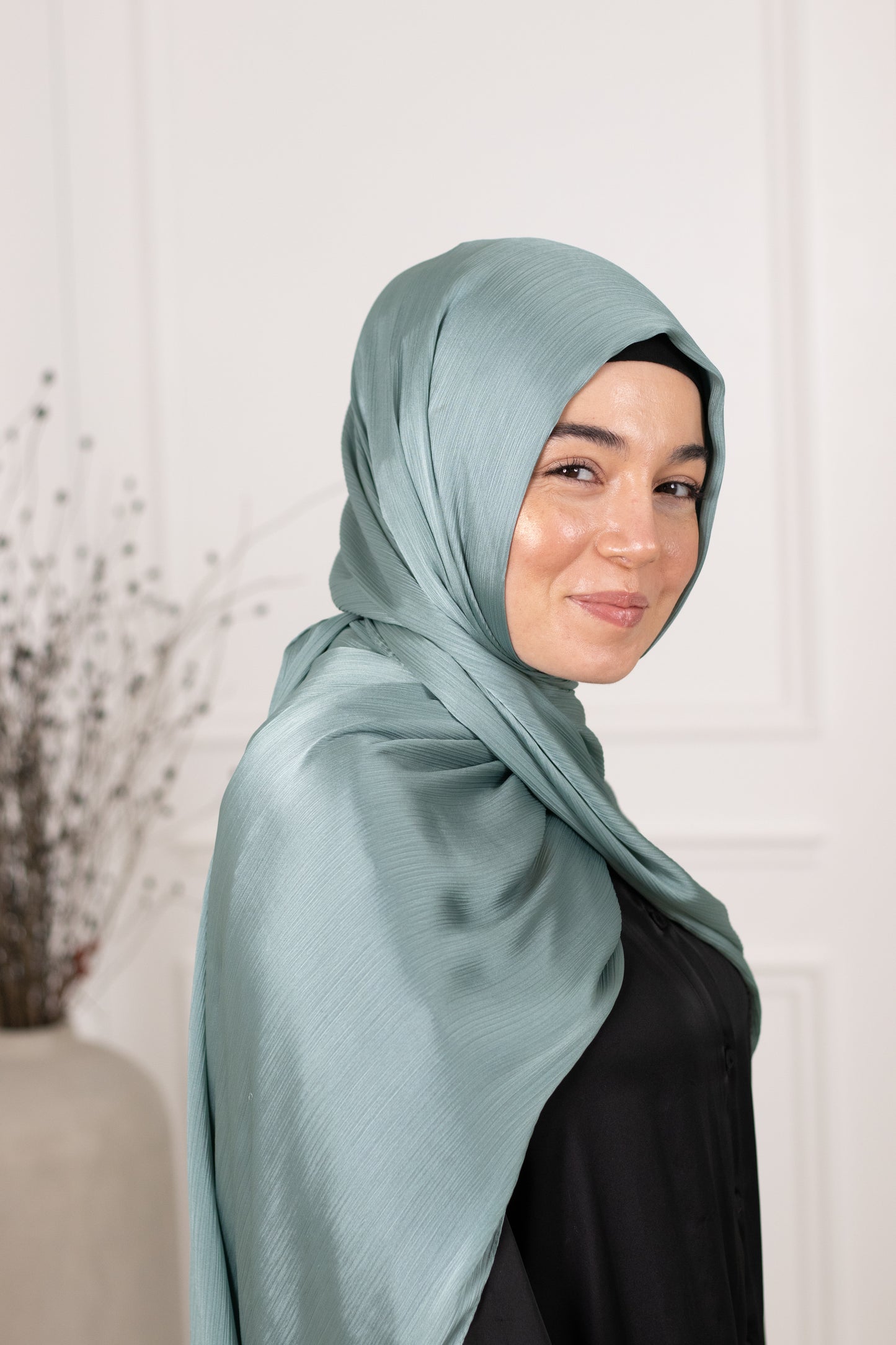 Krinkle Hijab Abendmode türkis - Evening wear turquoise