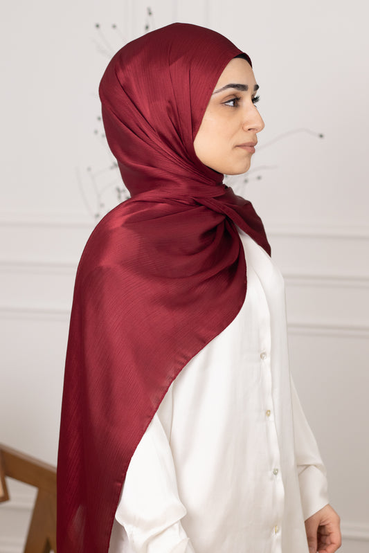 Krinkle Hijab Abendmode rot - Evening wear red