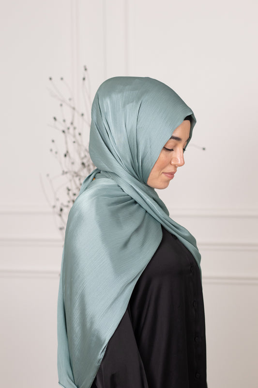 Krinkle Hijab Abendmode türkis - Evening wear turquoise