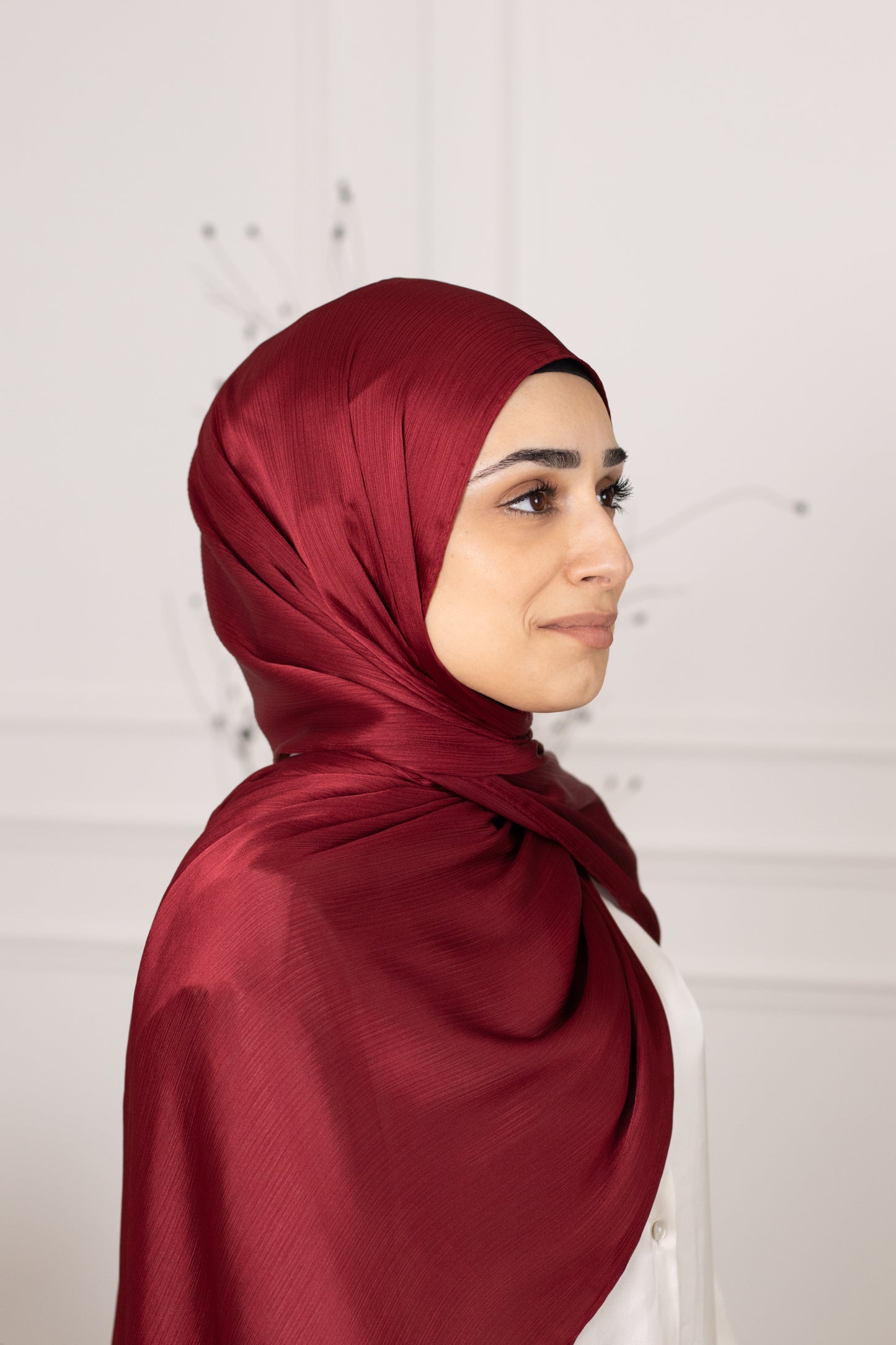 Krinkle Hijab Abendmode rot - Evening wear red